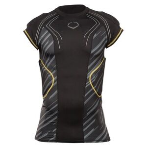 NWT EVOSHIELD CustomTech EvoAlpha Football Rib Shirt Black Grey